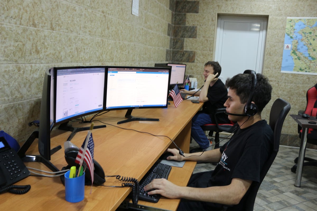 Galaxy customer service team at work stations
