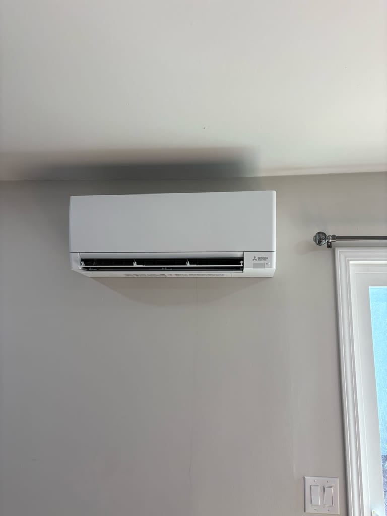 Mitsubishi MSZ-GL ductless indoor unit installed by Galaxy Heating & Air at a Niles Fremont home